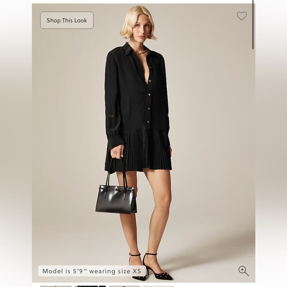 J.Crew Tall New Amelia shirt-dress in crepe de chine Small-Tall